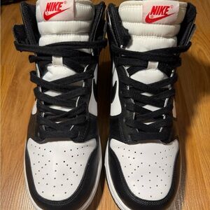 Women’s Nike Dunk High Black and White Sneakers Size 8.5